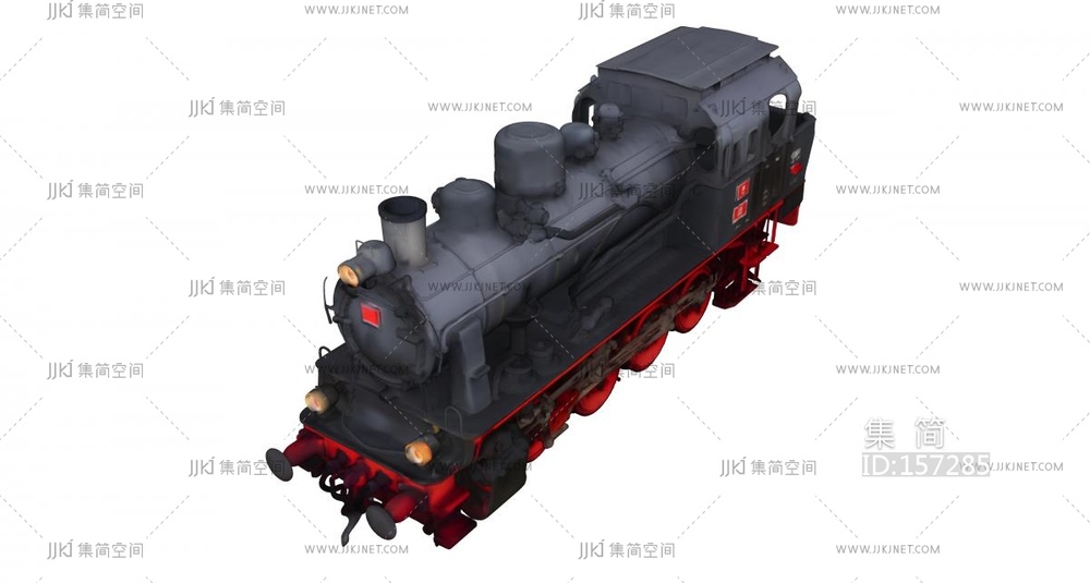 火车头玩具摆件 su草图模型