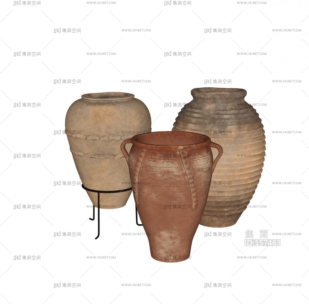 侘寂禅意花瓶_陶瓷花瓶_陶罐_花瓶SU模型