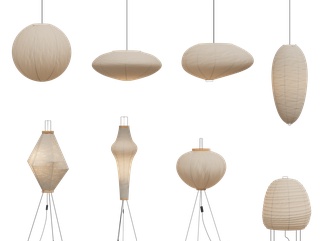 现代中古灯具组合SU模型