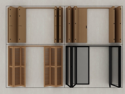 现代木质折叠门推拉门玻璃折叠门百叶折叠门