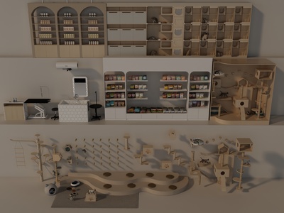 猫咖 猫粮 柜子 玩具