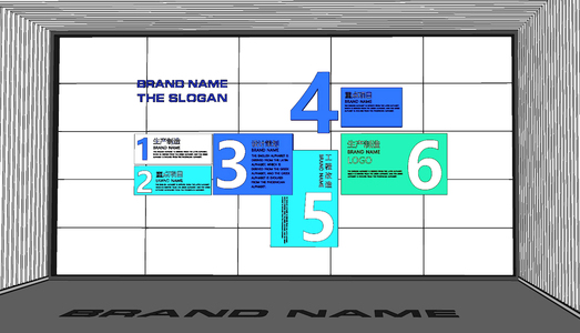 现代企业文化墙SU模型