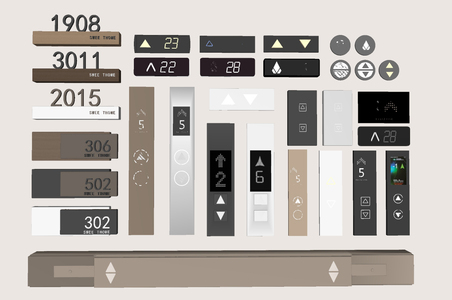 现代电梯按键，楼层显示器SU模型