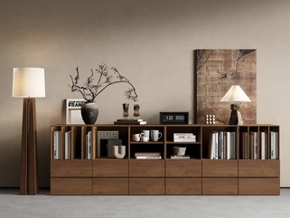 侘寂中古书柜SU模型