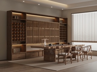 新中式茶室SU模型