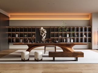 新中式侘寂茶室SU模型