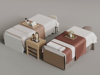 新中式按摩床SU模型