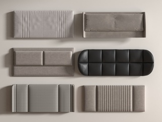 现代床头靠背SU模型