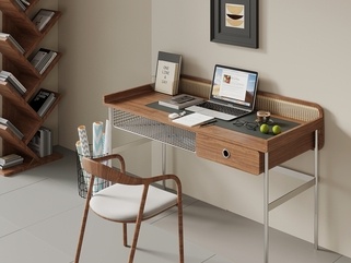 中古风书桌椅SU模型