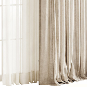  奶油简约纱帘_ 