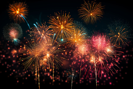 黑夜中的绚烂的烟花壁画壁纸贴图9