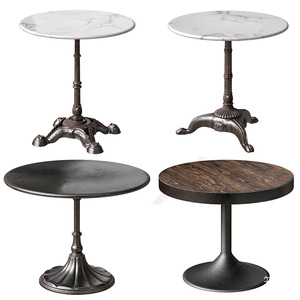 07-欧式金属大理石咖啡桌，圆形边几3D模型crrr