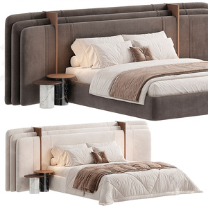 01-Colombomobili现代布艺双人床3D模型3d模型下载