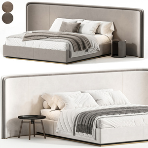 03-ITALINI现代布艺双人床su模型