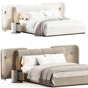 07-现代布艺双人床3D模型crrr