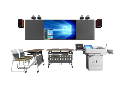 12现代教室，培训教室桌椅设备，演讲台，音响crrrr