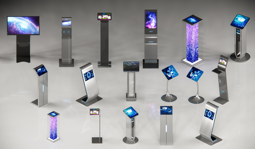 13-现代科技触控一体机_广告机_落地一体机_查询机_展厅展机多媒体查询机智能su模型