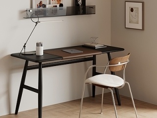 中古书桌_中古风书桌椅_平板电脑SU模型