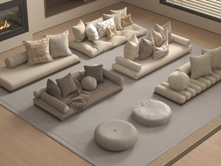 现代坐垫_现代坐垫飘窗垫_沙发垫蒲团_软垫抱枕SU模型