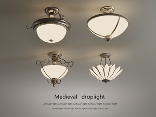 法式复古吸顶灯_法式复古风吸顶灯SU模型