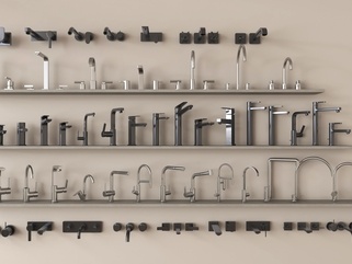 现代水龙头_龙头_不锈钢龙头_水槽龙头_台盆龙头SU模型