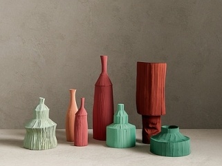 现代简约花瓶_陶瓷花瓶_艺术摆件_彩色装饰_摆件组合SU模型