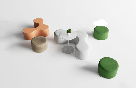 02-现代卡座沙发_休闲座椅,公共座椅，沙发凳，沙发区模型