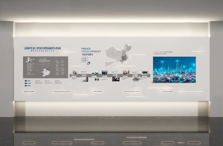 14-现代企业文化墙_展厅_企业墙_展示墙_造型墙_宣传栏SU模型