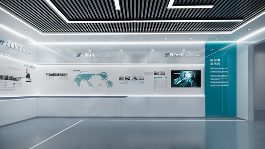 20-现代科技医疗展厅，展墙展板SU模型