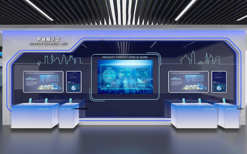 23-现代科技展厅_互动触摸一体机_互动触摸屏_产品展示台SU模型0