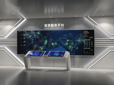 24现代科技展厅_大数据平台_一体机_拼接屏SU模型