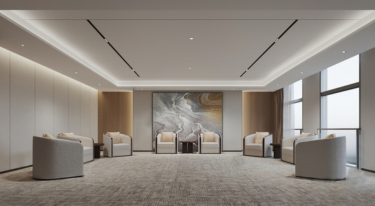 01-现代会客厅_贵宾接待室,SU模型