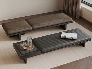 意式长条凳子_意式换鞋凳_长凳SU模型