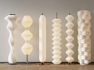 现代奶油落地灯_奶油落地灯_落日灯_钓鱼灯SU模型