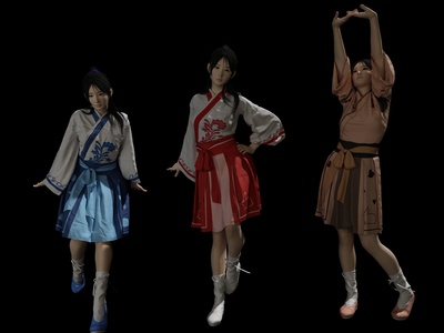 三人民族跳舞