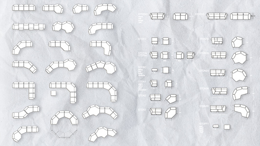 花瓣沙发_岩石沙发图库CAD图纸