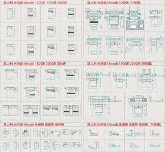 05-床具cad图库036-2023-2024米洛提Minotti品牌床具图库-Model