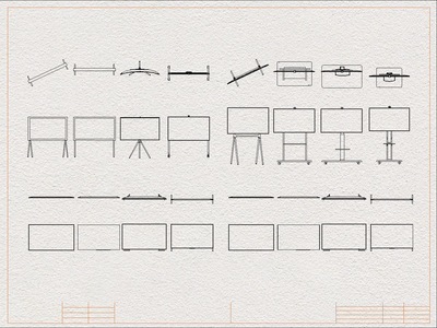 现代综合器材设备图库_移动电视支架_电视机_液晶电视_施工图CAD图纸