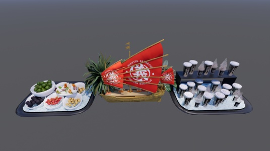 帆船菜品摆件