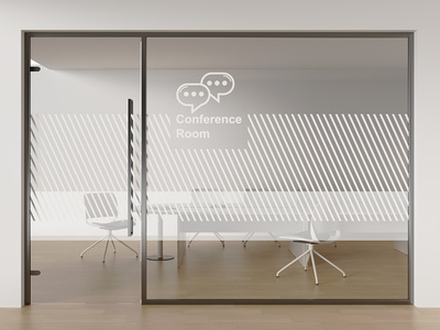 现代办公玻璃门_玻璃隔断