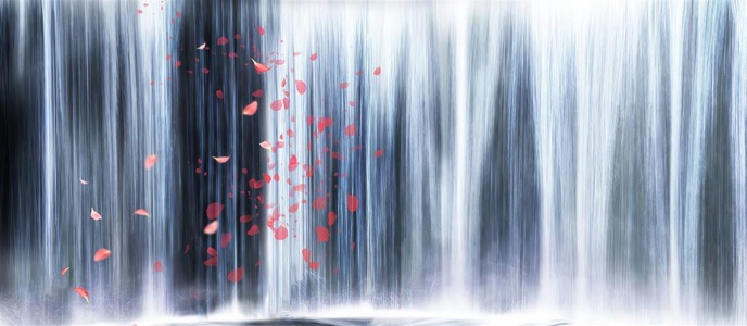 瀑布流水屏幕科技