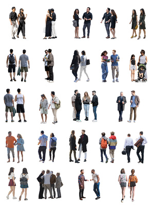 免抠行走动态人物psd免扣贴图psd