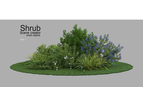 01-清新灌木组 花丛psd