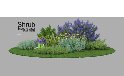 03-清新灌木组 psd素材