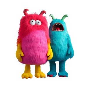 免扣毛绒怪兽玩偶