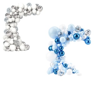 免扣气球银灰白色和蓝银白