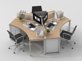 现代办公桌椅SU模型