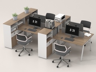 现代办公桌椅SU模型