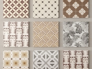 中古砖_中古复古砖_花砖地砖仿古砖SU模型