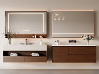 现代中古浴室柜_SU模型